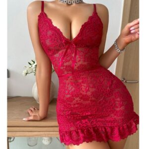Embroidered lace short camisole nightdress
