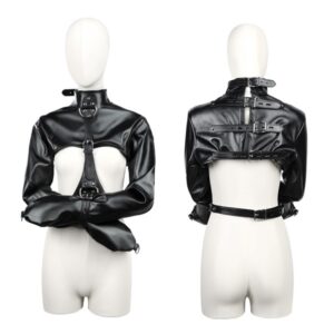 Long-sleeved restraint suit for SM bondage and kinky play