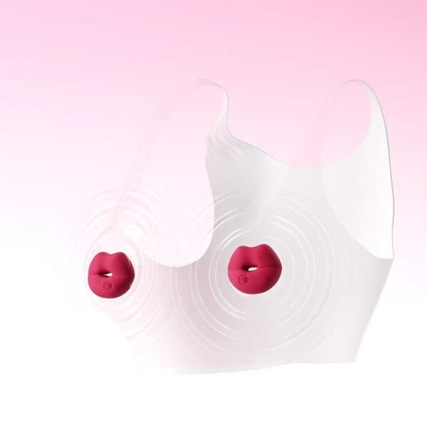 Wireless Pink Kiss Nipple Clamps & Breast Massager - Image 2