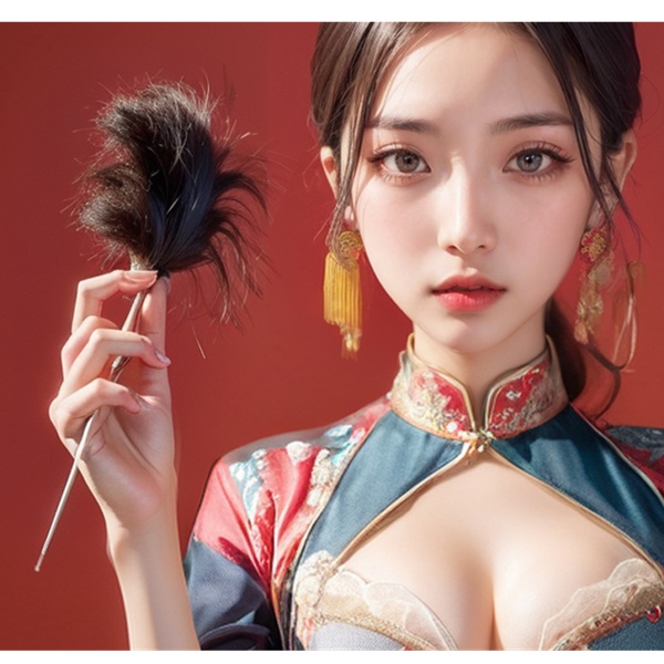 Hairpin & Tease Wand Set with Feather Attachments