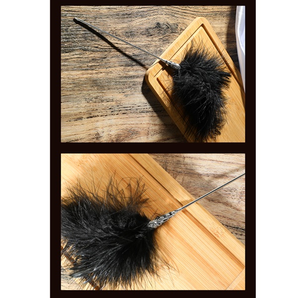 Hairpin & Tease Wand Set with Feather Attachments - Image 2