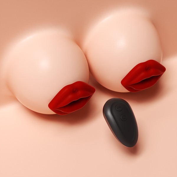 Wireless Pouty Lips Nipple Clamps & Breast Massager - Image 4