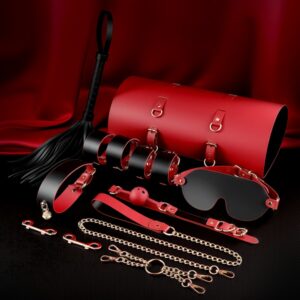 Black & Red Bondage Restraint Set (BDSM Play)