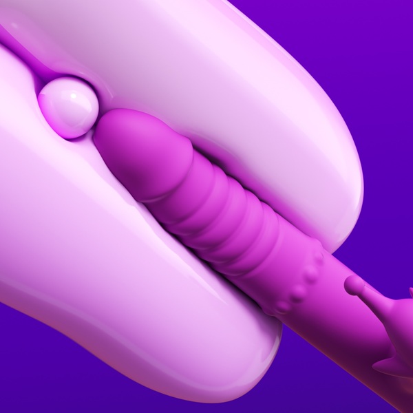 Twist & Glide Beads Telescoping Vibrator with Slapping Motion - Image 3