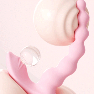 Soft Peach Heart Pull-Beads Mini Program Anal Plug