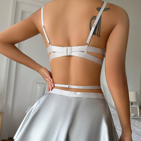 Pure Seduction Hollow-Out Camisole & Mini Skirt Set - Image 8